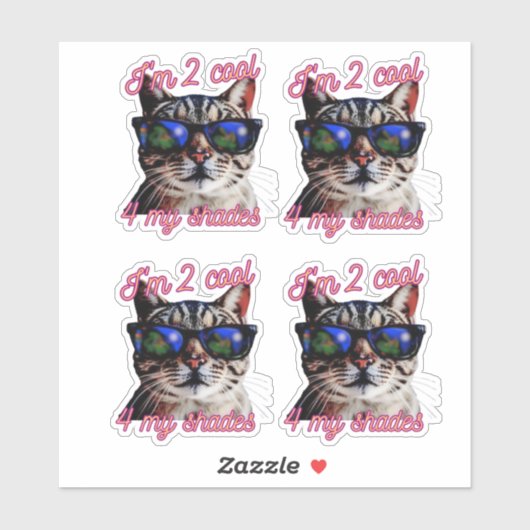 Ik ben 2 coole kat! sticker (Vel)