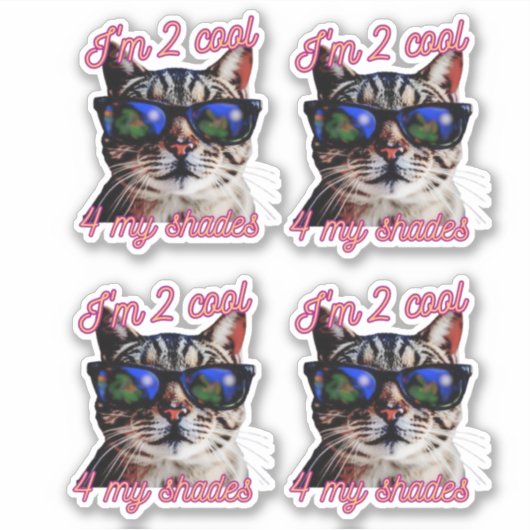 Ik ben 2 coole kat! sticker (Voorkant)