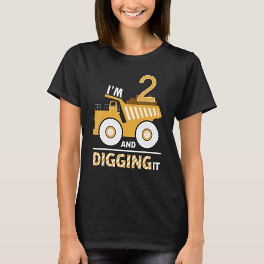 Ik ben 2 en graaf het bouwmateriaal op 2e plaats. t-shirt (Voorkant)