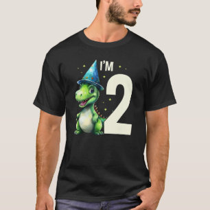 Ik ben 2 jaar oud Dino Dinosaur Kind Jongen Meisje T-shirt