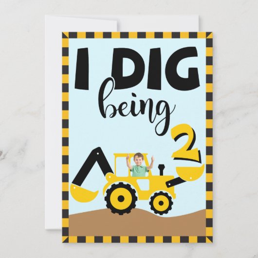 Ik ben 2 jarig in de bouw kaart (Voorkant)