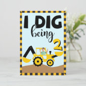 Ik ben 2 jarig in de bouw kaart (Staand voorkant)