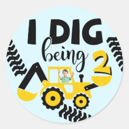 Ik ben 2 jarig in de bouw ronde sticker