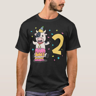Ik ben 2 met koe kinderen 2 jaar oud t-shirt