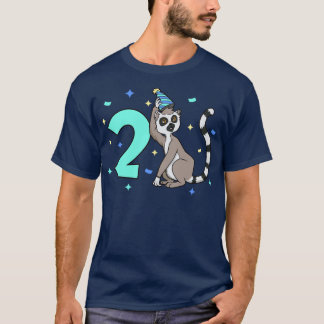 Ik ben 2 met lemur kinderen verjaardag 2 jaar oud t-shirt