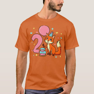 Ik ben 2 met vos meisje verjaardag 2 jaar oud t-shirt