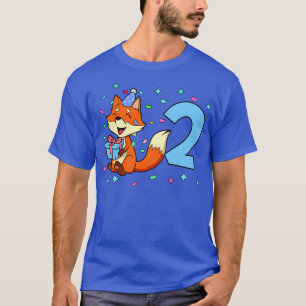 Ik ben 2 met vossenjongen verjaardag 2 jaar oud t-shirt