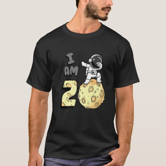 Ik ben 2 ruimteastronaut Kind Moon Walker 2de Birt T-shirt (Voorkant)