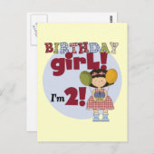 Ik ben 2 Verjaardags Meisje T-shirts en Gifts Briefkaart (Voorkant / Achterkant)