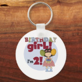 Ik ben 2 Verjaardags Meisje T-shirts en Gifts Sleutelhanger (Voorkant)