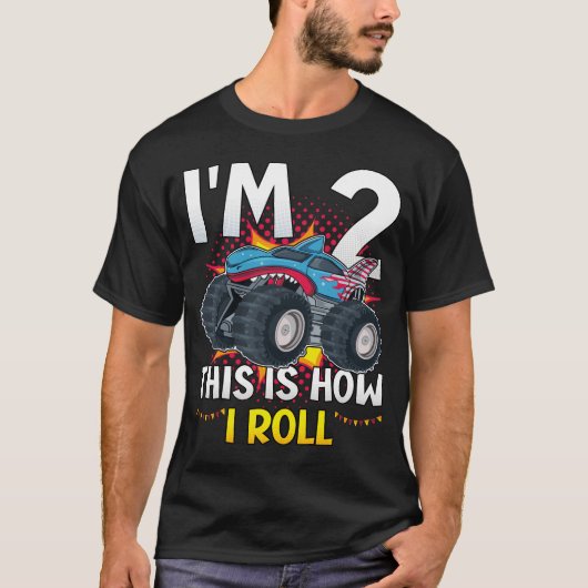 Ik ben 2 zo draai ik Monster Truck Mannen T-shirt (Voorkant)