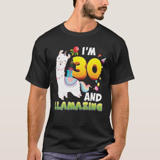 Ik ben 30 jaar oud 30e verjaardag Llamazing Llamaz T-shirt (Voorkant)
