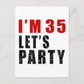 Ik ben 35 Let's Party Uitnodiging Briefkaart (Voorkant)