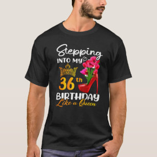 Ik ben 36e verjaardag als een koningin voor 36 jaa t-shirt