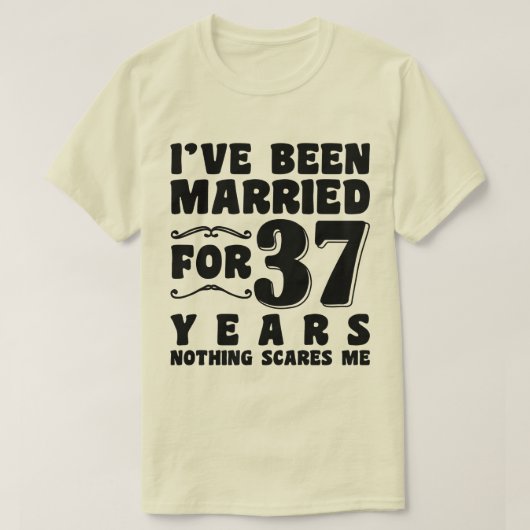 Ik ben 37 jaar getrouwd Man Vrouw Koppel T-shirt (Design voorkant)