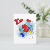 Ik ben 3! Ballonnen Briefkaart (Staand voorkant)
