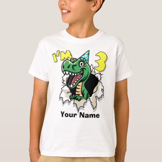 Ik ben 3 Dinosaur T-shirt (Voorkant)