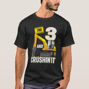 Ik ben 3 en graaf het bouwmateriaal excavator 3rd  t-shirt