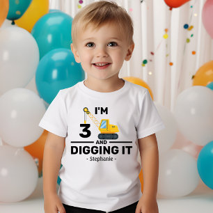 Ik ben 3 en ik graaf het 3 jaar oude 3e verjaardag kinder shirts
