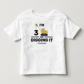 Ik ben 3 en ik graaf het 3 jaar oude 3e verjaardag kinder shirts (Voorkant)