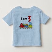 Ik ben 3 (houten speelgoed trein) kinder shirts (Voorkant)