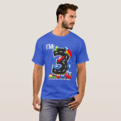 Ik ben 3-jarige jongen driedaagse treinen auto's v t-shirt (Voorkant volledig)