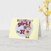 Ik ben 3 Verjaardags Meisje Tshirts en Geschenken Kaart (Gele Bloem)