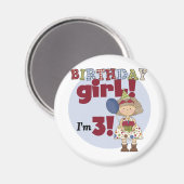 Ik ben 3 Verjaardags Meisje Tshirts en Geschenken Magneet (Voorkant / Achterkant)