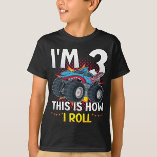 Ik ben 3 zo draai ik Monster Truck Boy T-shirt