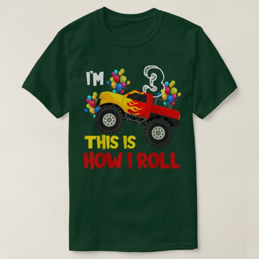 Ik ben 3de: zo kan ik Monster Truck 3rd Birth T-shirt (Design voorkant)