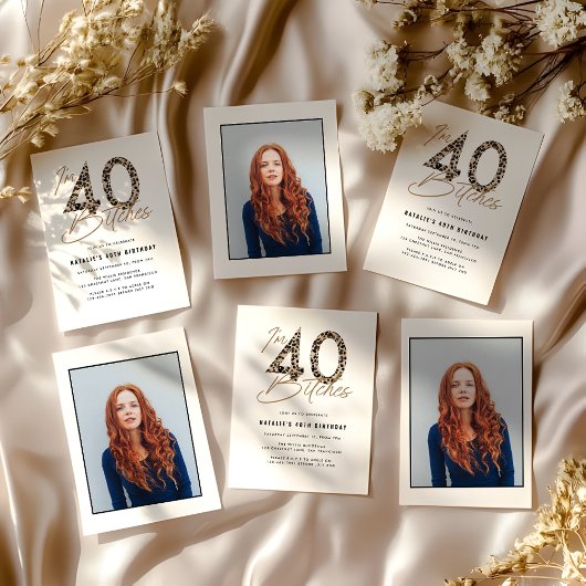 Ik ben 40 dieren print stijlvolle script foto