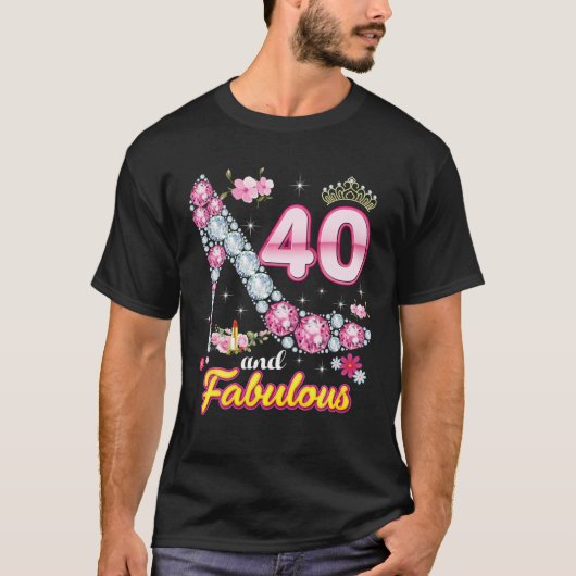 Ik ben 40 jaar oud en geweldig gelukkig 40e verjaa t-shirt (Voorkant)