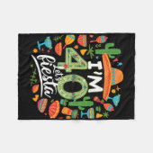 Ik ben 40 Let's Fiesta 40ste verjaardag Cinco De M Fleece Deken (Voorkant (Horizontaal))