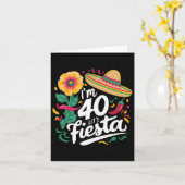 Ik ben 40 Let's Fiesta 40th Birthday Cinco De Mayo Kaart (Gele Bloem)