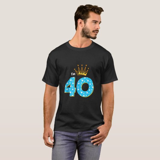 Ik ben 40e verjaardag Party Koning Thema 40 Jaar O T-shirt (Voorkant volledig)