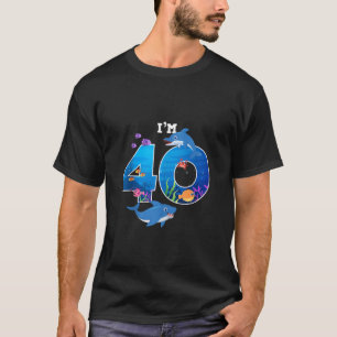 Ik ben 40e Verjaardag Vis Dier Zee Walvis 40 jaar T-shirt