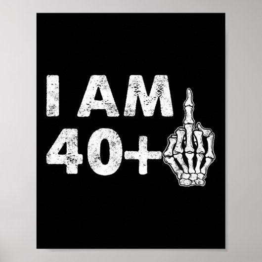 Ik ben 41 jaar oud Leuk Skelet Middelvinger 41st B Poster (Voorkant)
