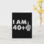 Ik ben 41 jaar oud leuk skelet middelvinger 41ste kaart (Gele Bloem)