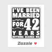 Ik ben 42 jaar getrouwd Huwelijk Romantisch Sticker (Vel)