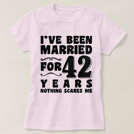 Ik ben 42 jaar getrouwd Matching Koppel T-shirt (Design voorkant)
