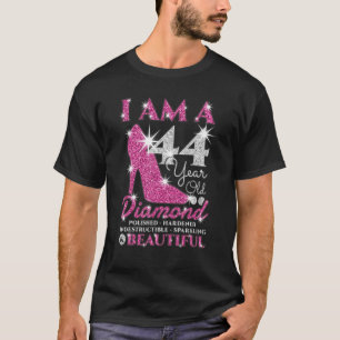 Ik ben 44 jaar oude diamantvrouwen 44e verjaardag t-shirt