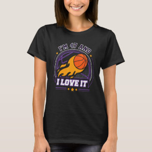 Ik ben 47 en ik hou van Basketball 47th Birthday V T-shirt
