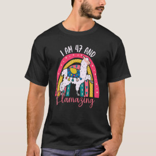 Ik ben 47 jaar oud en lamazing Alpaca Llama 47th T-shirt
