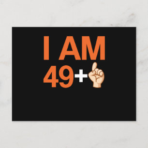 Ik ben 49+ 50 jaar oud 50ste verjaardag feestdagenkaart