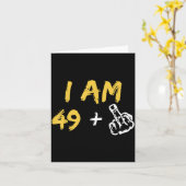 Ik ben 49 middelvinger hand grappige vader grap kaart (Gele Bloem)