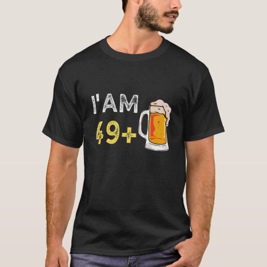Ik ben 49 plus 1 bier 50e verjaardag bier drinker t-shirt (Voorkant)
