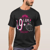 Ik ben 49 plus 1 middelvinger 49e verjaardag van d t-shirt (Voorkant)