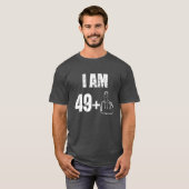 Ik ben 49 plus één grappig 50ste verjaardag mannen t-shirt (Voorkant volledig)