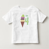 Ik ben 4,4-seconden Ice Cream op Cone Tee Shirts (Voorkant)
