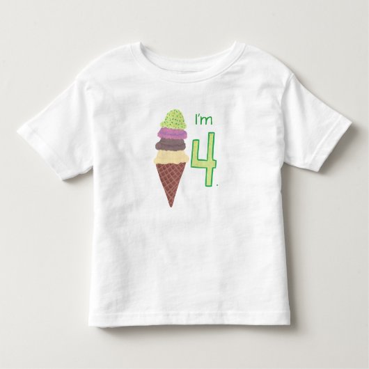 Ik ben 4,4-seconden Ice Cream op Cone Tee Shirts (Voorkant)